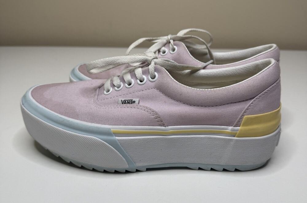 Vans Era Stacked Sneakers Womens 8 Pastel Pink Canvas Platform VN0A4BTO24D Skate